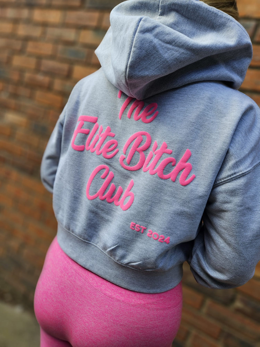 THE ELITE BITCH CLUB CROPPED HOODIE JACKET