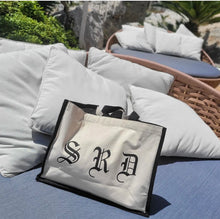 Load image into Gallery viewer, BEACH BAG WITH ADDED INITIALS
