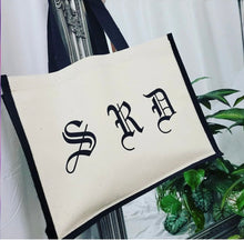 Load image into Gallery viewer, BEACH BAG WITH ADDED INITIALS
